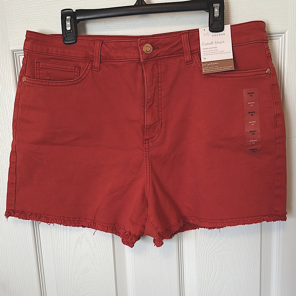 LC Lauren Conrad Women's Rusty Red Cutoff Shorts 4” inseam Size 16
